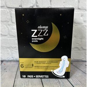 Always Zzz Overnight Pads with Flexi-Wings Size 6 - 10 Count Pads